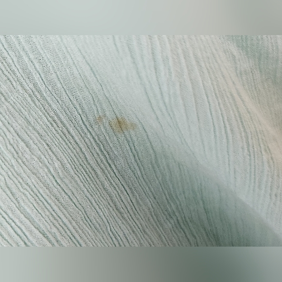 Mint Green Gauze and Fringe Open back Top w Bronze sequins Size M-L - Picture 9 of 9